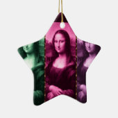 Mona Lisa Animal Print Green Pink Lila Keramikornament (Rechts)