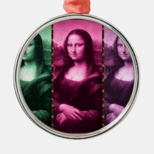 Mona Lisa Animal Print Green Pink Lila Ornament Aus Metall