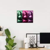 Mona Lisa Animal Print Green Pink Lila Poster (Heimbüro)