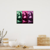 Mona Lisa Animal Print Green Pink Lila Poster (Küche)