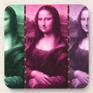 Mona Lisa Animal Print Green Pink Lila Untersetzer