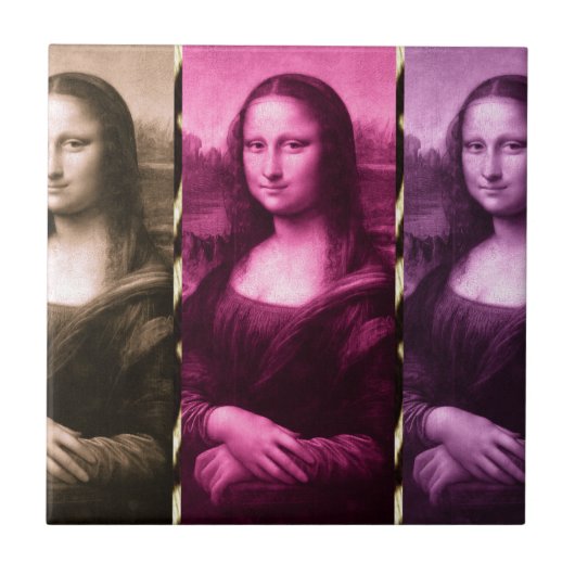 Mona Lisa Animal Print Lila Pink Chocolate Fliese (Vorderseite)