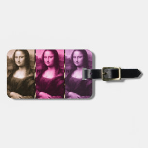 Mona Lisa Animal Print Lila Pink Chocolate Gepäckanhänger