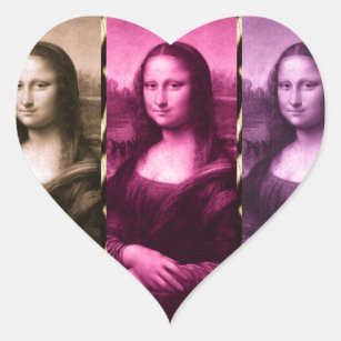 Mona Lisa Animal Print Lila Pink Chocolate Herz-Aufkleber