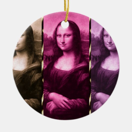 Mona Lisa Animal Print Lila Pink Chocolate Keramik Ornament (Vorne)