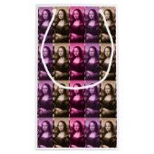 Mona Lisa Animal Print Lila Pink Chocolate Kleine Geschenktüte (Rückseite)