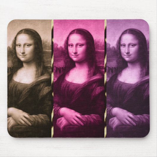 Mona Lisa Animal Print Lila Pink Chocolate Mousepad (Vorne)