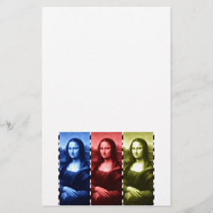 Mona Lisa Animal Print Primary Colors Briefpapier