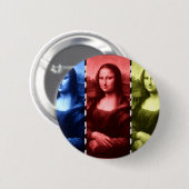 Mona Lisa Animal Print Primary Colors Button (Vorne & Hinten)