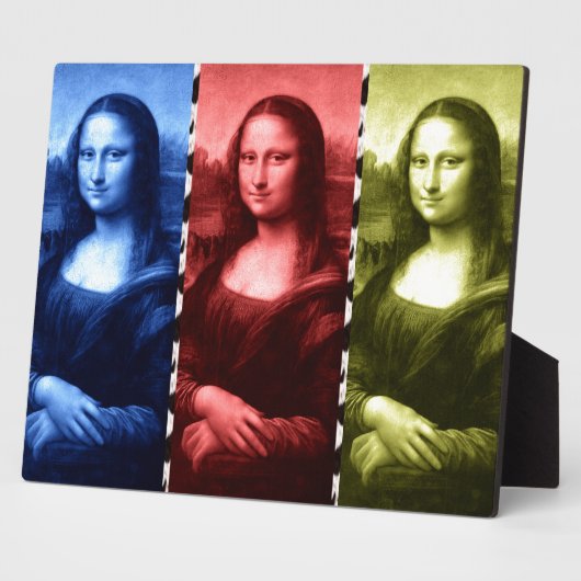 Mona Lisa Animal Print Primary Colors Fotoplatte (Seite)