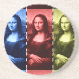 Mona Lisa Animal Print Primary Colors Getränkeuntersetzer