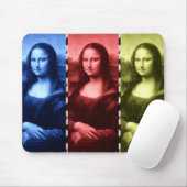 Mona Lisa Animal Print Primary Colors Mousepad (Mit Mouse)