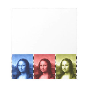 Mona Lisa Animal Print Primary Colors Notizblock