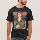 Mona Lisa Anonymous Mask Hacker Mask Programmer T-Shirt (Vorderseite)