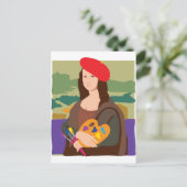 Mona Lisa Artist Postkarte (Stehend Vorderseite)