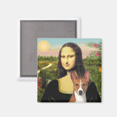 Mona Lisa - Basenji 1 Magnet (Vorderseite/Rückseite)