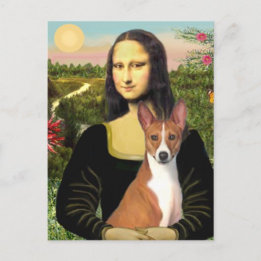 Mona Lisa - Basenji 1 Postkarte (Vorderseite)