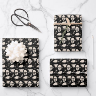 Mona Lisa Bass Gesicht Lustige Musikliebhaber DJs Geschenkpapier Set