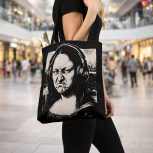 Mona Lisa Bass Gesicht Lustige Musikliebhaber DJs Tasche