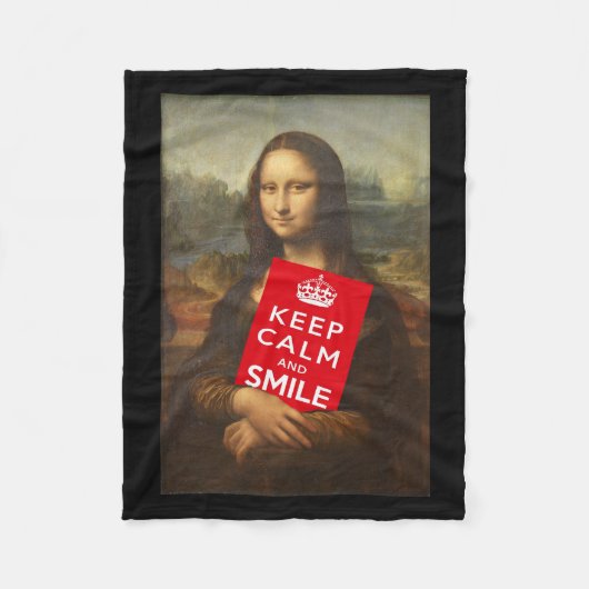 Mona Lisa Behalte Calm und lächelt Fleecedecke (Vorderseite)