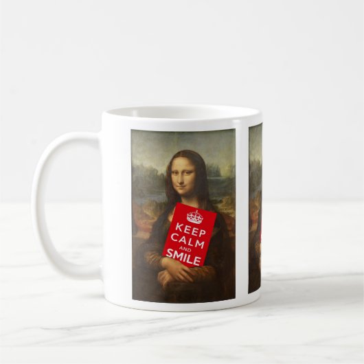 Mona Lisa Behielt Ruhe und Lächeln Kaffeetasse (Links)