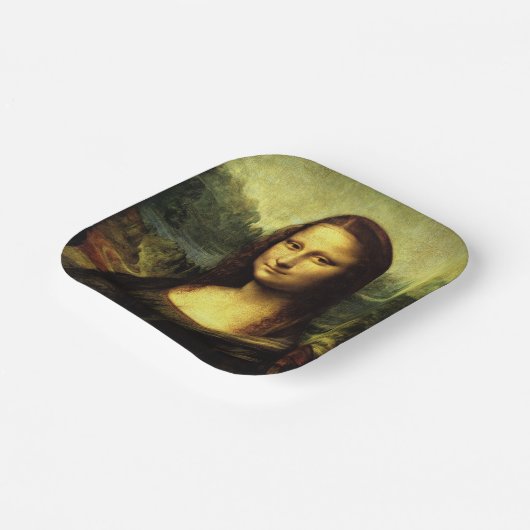 Mona Lisa, berühmtes Bild, Pappteller (Gewinkelt)