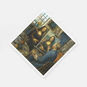 Mona Lisa besucht Vincent van Goghs Studio Serviette (Ecke)