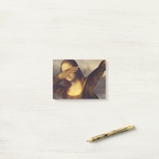 Mona Lisa Betupfen Post-it Klebezettel (Auf Schreibtisch)