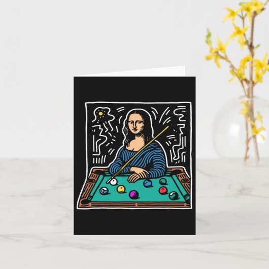 Mona-lisa Billiards - Funny Mona-lisa Pool Billiar Karte (Gelbe Blume)