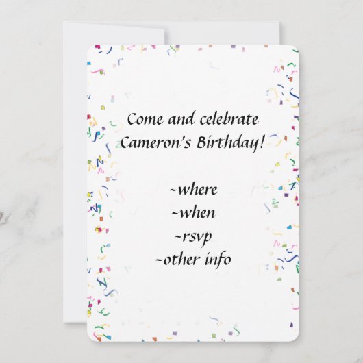 Mona Lisa Birthday Party Einladung (Rückseite)