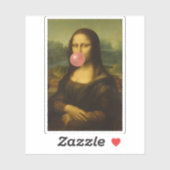Mona Lisa Blase Pink Bubble Gum Aufkleber (Blatt)