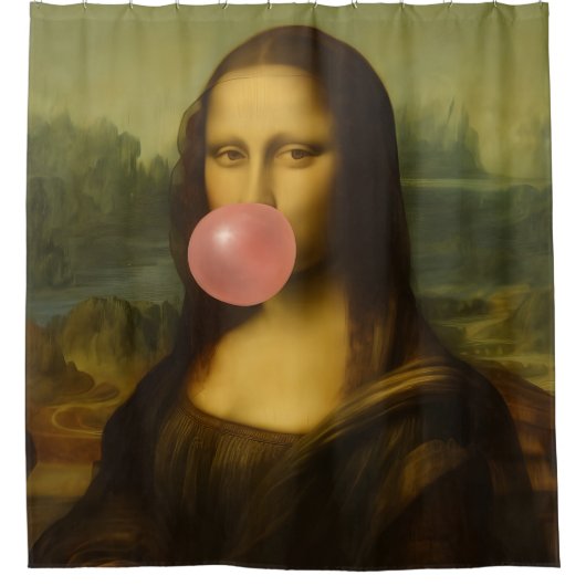 Mona Lisa Blase Pink Bubble Gum Duschvorhang (Vorderseite)