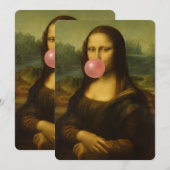 Mona Lisa Blase Pink Bubble Gum Einladung (Vorne/Hinten)