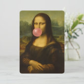 Mona Lisa Blase Pink Bubble Gum Einladung (Stehend Vorderseite)