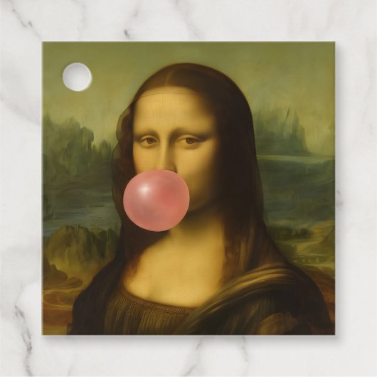 Mona Lisa Blase Pink Bubble Gum Geschenkanhänger (Vorderseite)