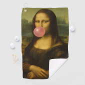 Mona Lisa Blase Pink Bubble Gum Golfhandtuch (Insitu)