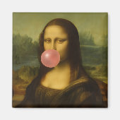 Mona Lisa Blase Pink Bubble Gum Magnet (Vorne)