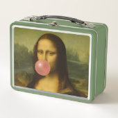 Mona Lisa Blase Pink Bubble Gum Metall Brotdose (Vorderseite)