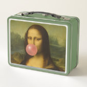 Mona Lisa Blase Pink Bubble Gum Metall Brotdose (Rückseite)