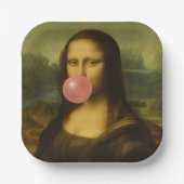 Mona Lisa Blase Pink Bubble Gum Pappteller (Vorderseite)