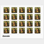 Mona Lisa Blase Pink Bubble Gum Quadratischer Aufkleber (Blatt)