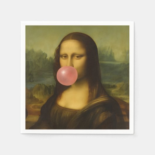Mona Lisa Blase Pink Bubble Gum Serviette (Vorderseite)