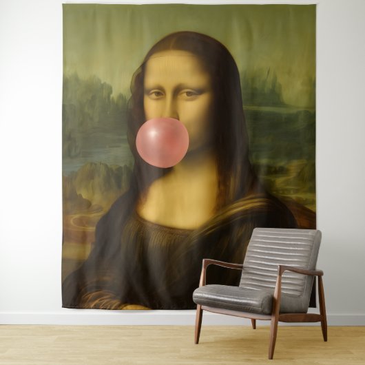 Mona Lisa Blase Pink Bubble Gum Wandteppich (Beispiel)