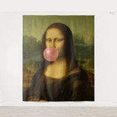Mona Lisa Blase Pink Bubble Gum Wandteppich (Vorderseite)