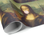 Mona Lisa Blasst Pink Bubble gum Geschenkpapier (Rolleneckpunkt)
