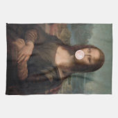 Mona Lisa Blasst Pink Bubble gum Geschirrtuch (Horizontal)