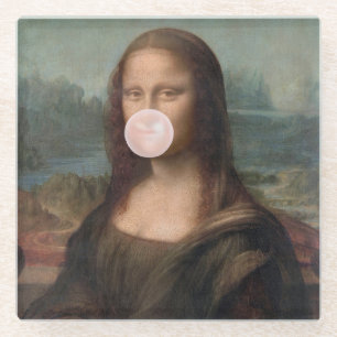 Mona Lisa Blasst Pink Bubble gum Glasuntersetzer