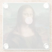 Mona Lisa Blasst Pink Bubble gum Glasuntersetzer (Rückseite)