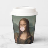 Mona Lisa Blasst Pink Bubble gum Pappbecher (Rückseite)