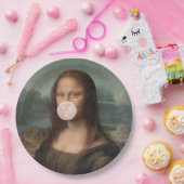 Mona Lisa Blasst Pink Bubble gum Pappteller (Party)
